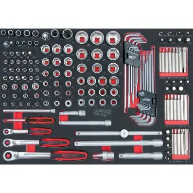 SCS 1/4"+3/8"+1/2" Socket set, 160 pcs, 1/1 system insert 