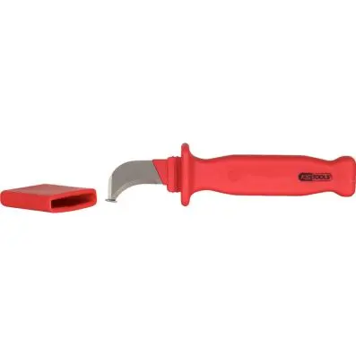 Cable knife with protective insulation a nd hook blade, 200mm 