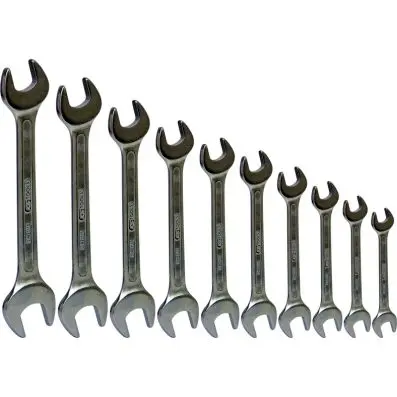 Double open ended spanner set, 10 pcs 8- 32mm 