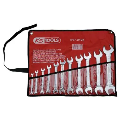 Double open ended spanner set, 11 pcs, 6 x7-30x32mm 