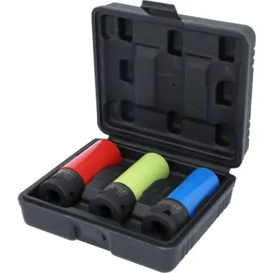 1/2" Aluminium wheel impact socket set, 3 pcs 