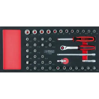 SCS 1/4" Socket set, 45 pcs, 1/3 system insert 