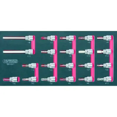 SCS CHROMEplus 3/8" Bit socket set, 21 p cs, 1/3 system insert 