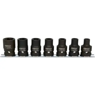 1/2" Torx E-Impact socket set, short, 7 pcs, E10-E24 