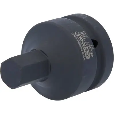 1" impact bit socket, hexagon, short, 19 mm 