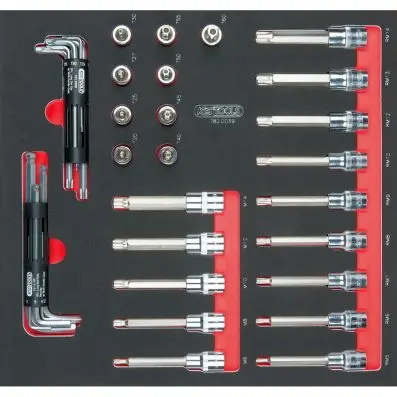 SCS CHROMEplus 1/2" Socket set, 39 pcs, 2/3 system insert 