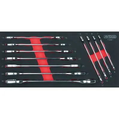 SCS Open end spanner set, 11 pcs, 1/3 sy stem insert 