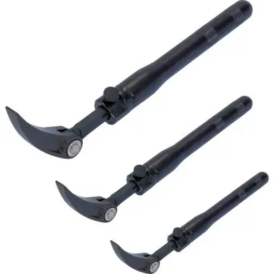 Telescopic flexible roll head pry bar se t, 3 pcs 