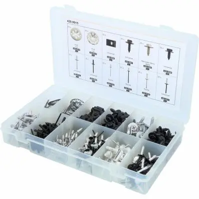 Trim Clips Assortment-Bodyshop Metal Fas teners, 400 pcs 