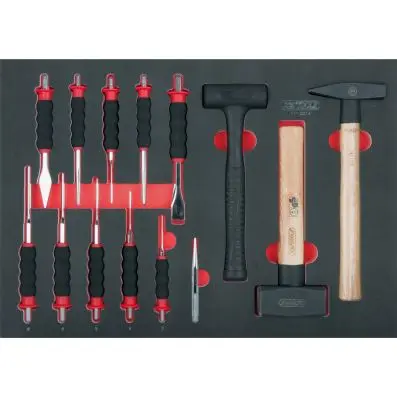 SCS chisel and hammer set, 14 pcs, 1/1 s ystem insert 