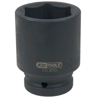 Hexagon impact socket, deep, 1", 55mm 