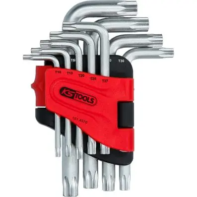 Torx tamperproof key wrench set, short, 9 pcsTB10-TB50 