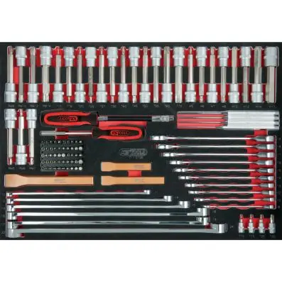 Chisels-, Spanners-, Bit socket set, 106 -tlg., 1/1 system insert 