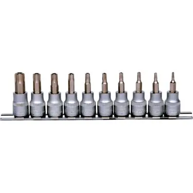 3/8" Bit socket set Torx tamperproof, 10 pcs, TB10-TB55 
