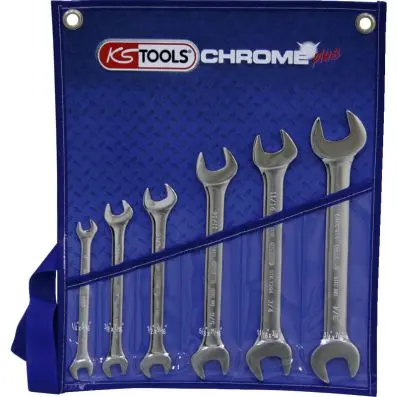 CHROMEplus Double open ended spanner set , 6 pcs 