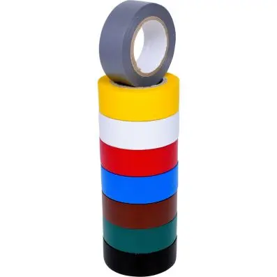 PVC insulating tape set 19 mm of x 10 m / up to  90° 