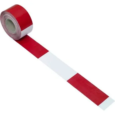 Red/white diagonal striped foil barrier tape 