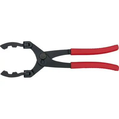 Universal fuel filter pliers with angled jaws 
