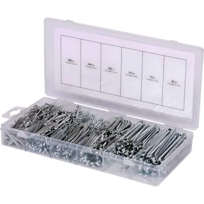 Split pins assortment, 1.5x25-4.0x60mm, 1000 pcs 