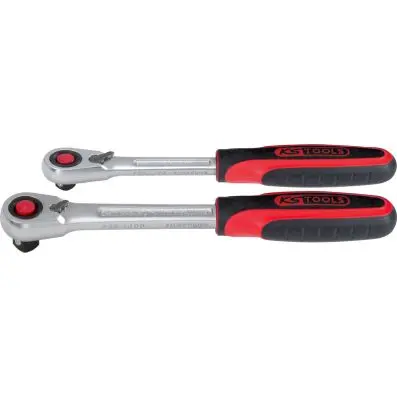 Skrallenøkkel  Reversible set, 2 pcs 1/4"+1/2" Ks Tools 