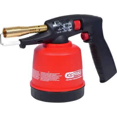 Universal cartridge soldering torch with piezo ignition, red 