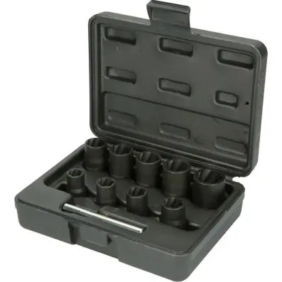 3/8" Spiral profile impact socket set, 1 0 pcs 