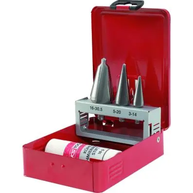 HSS Co Cone cutter set, in metal case 4 pcs 