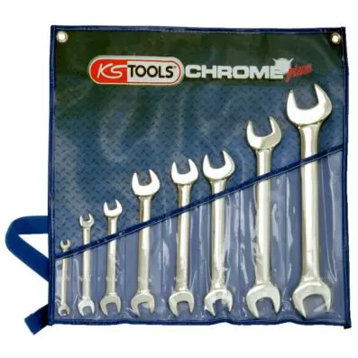CHROMEplus Double open ended spanner set , 8 pcs 