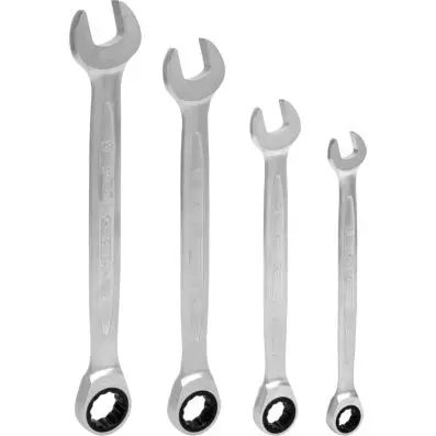 GEARplus Combination ratcheting spanner set, 4 pcs 10-19mm 