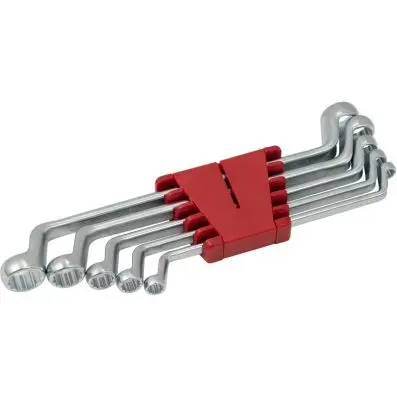 Double ring spanner set, offset, 5 pcs 8 -19mm 