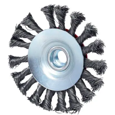 Rust free cone design steel wire circula r brush, 0,5mm, Ø 100mm 