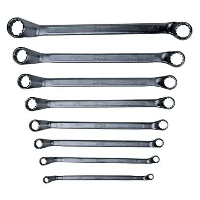 Double ring spanner set, offset, 8 pcs 6 -22mm 
