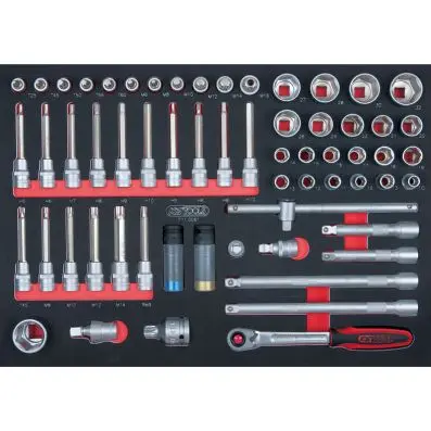SCS 1/2" Socket set, 61 pcs, 1/1 system insert 