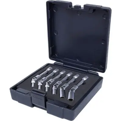 Glow plug swivel wrench set, long, 6 pcs , 3/8" 