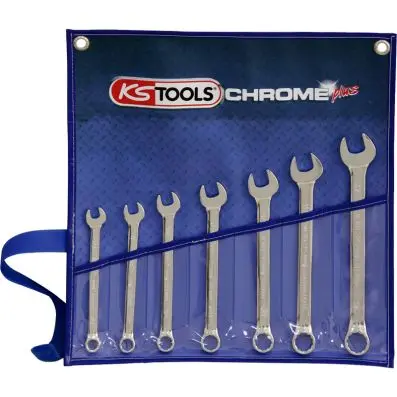 CHROMEplus Combination spanner set, offs et, 7 pcs imperial 