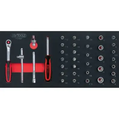 SCS 1/4" Socket set, 37 pcs, 1/3 system insert 