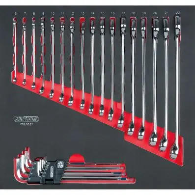 SCS CHROMEplus Combination spanners set, 27 pcs, 2/3 system insert 