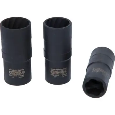 Spiral profile impact socket set, 3 pcs, 1/2", 17-21mm 