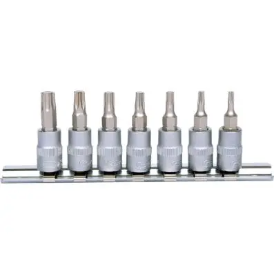 Torx bit socket set, 7 pcs, 1/4", T10-T4 0 