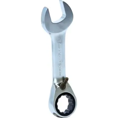 GEARplus combination ratcheting spanner, stubby, 18mm 