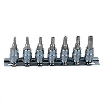 1/4" CHROMEplus Bit socket Torx tamperpr oof, 7 pcs TB10-TB40 