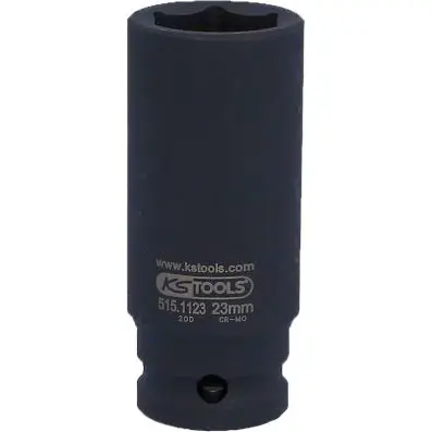 1/2" Hexagon impact socket, deep, 23mm 