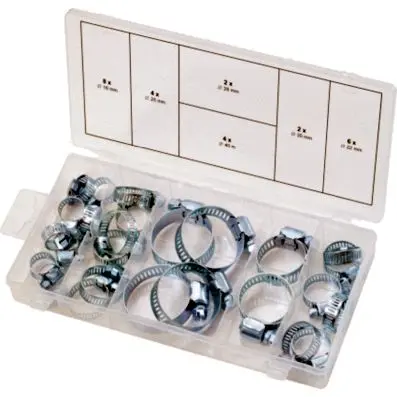 Hose clamp assortment, Ø 16-40mm, 26 pcs 