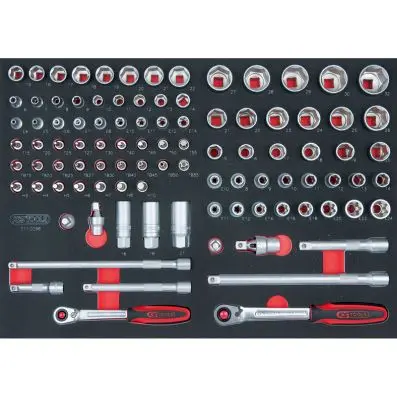 SCS Socket set 3/8"+1/2", 98 pcs, 1/1 sy stem insert 