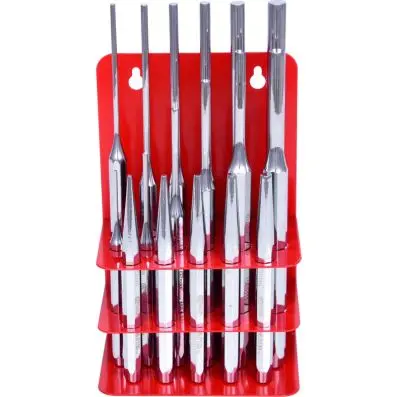 Pin punch set, 17 pcs 