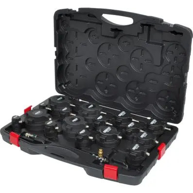 Turbo system pressure tester kit with st epped adaptor, 17 pcs 