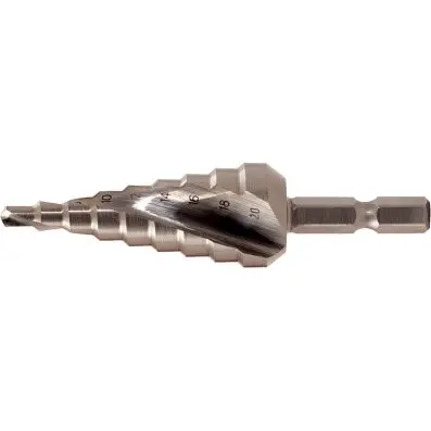 1/4" HSS stepped hole cutter, Ø 4-20mm, 9 steps 