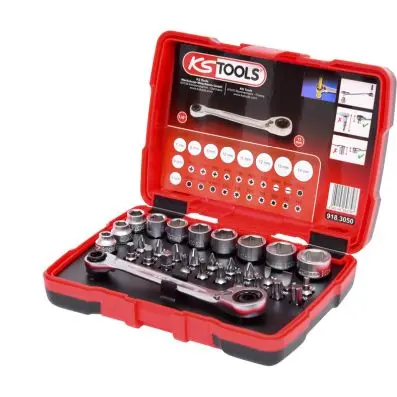 1/4" + 11 mm Go through socket and bit s et, 31 pcs. 