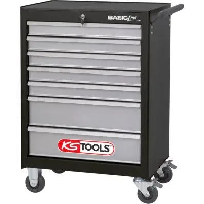 BASICline tool cabinet, with 7 drawers, black/silver 