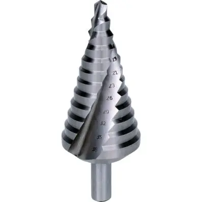 HSS stepped hole cutter, Ø 6-38mm, 12 st eps 